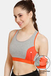 Rosaline Low Impact Sports Bra With Racer Back - Cherry Tomato — thumbnail 3